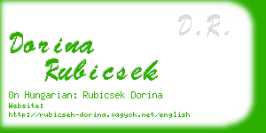 dorina rubicsek business card